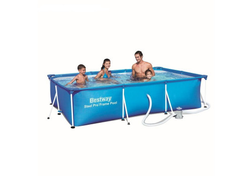 56411 Каркасный бассейн прямоугольный BestWay, 300х201х66см, фильтр-насос картр 1249 л/ч (56404, 28314)