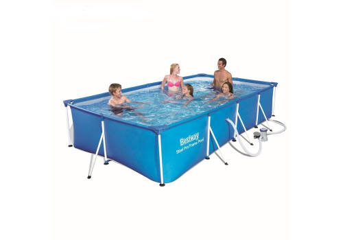 56424 Каркасный бассейн прямоугольный BestWay, 400х211х81см, фильтр-насос картр 1249 л/ч (56251, 56442)