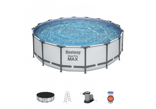 5612Z Bestway Круглый каркасный бассейн 488х122см+фильтр-насос, лестница, тент