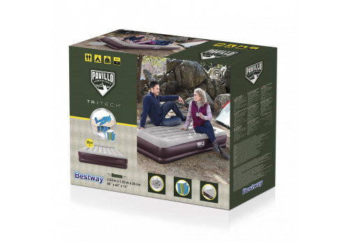BestWay 67699 Двухспальная кровать 152х203х36см с подголовником, до 300кг