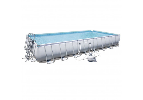 56623 Каркасный бассейн прямоугольный BestWay, 956х488х132см, фильтр-насос песчанный 7571л/ч (28372, 28376)