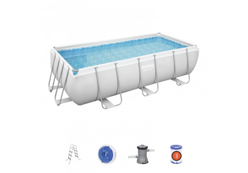 56441 Каркасный бассейн прямоугольный BestWay, 404х201х100см, фильтр-насос картр 2006 л/ч